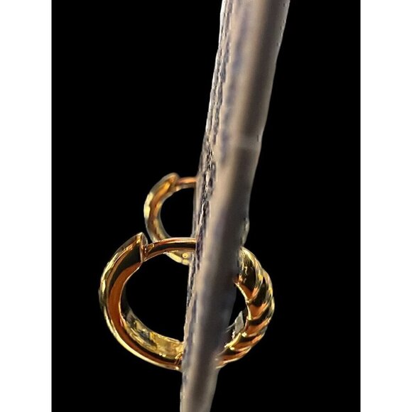 Anthropologie Women's Twisted Gold Earrings - Picture 3 of 5